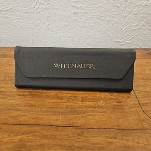 Wittnauer Eyeglasses & Sunglasses Case Triangle Magnetic Black Velvet Interior